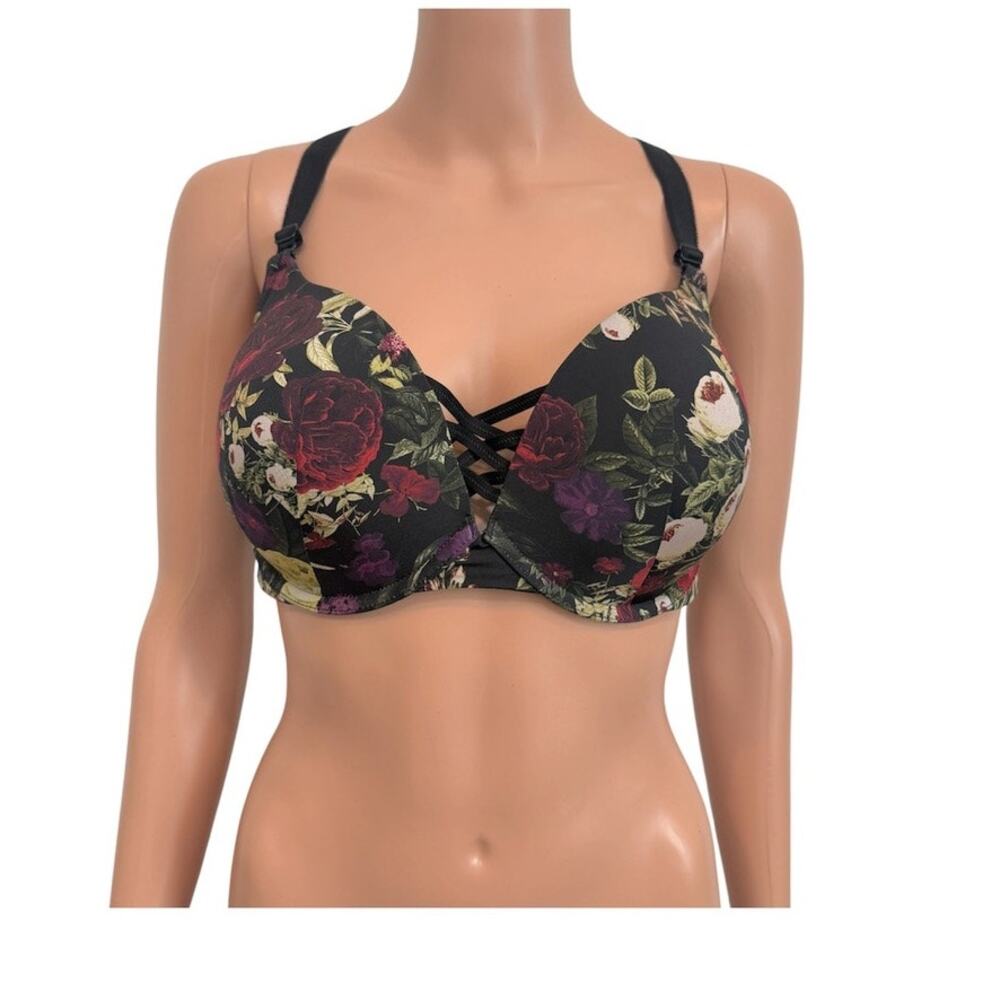 Torrid 38DD XO plunge push up underwire padded bra BC 3604